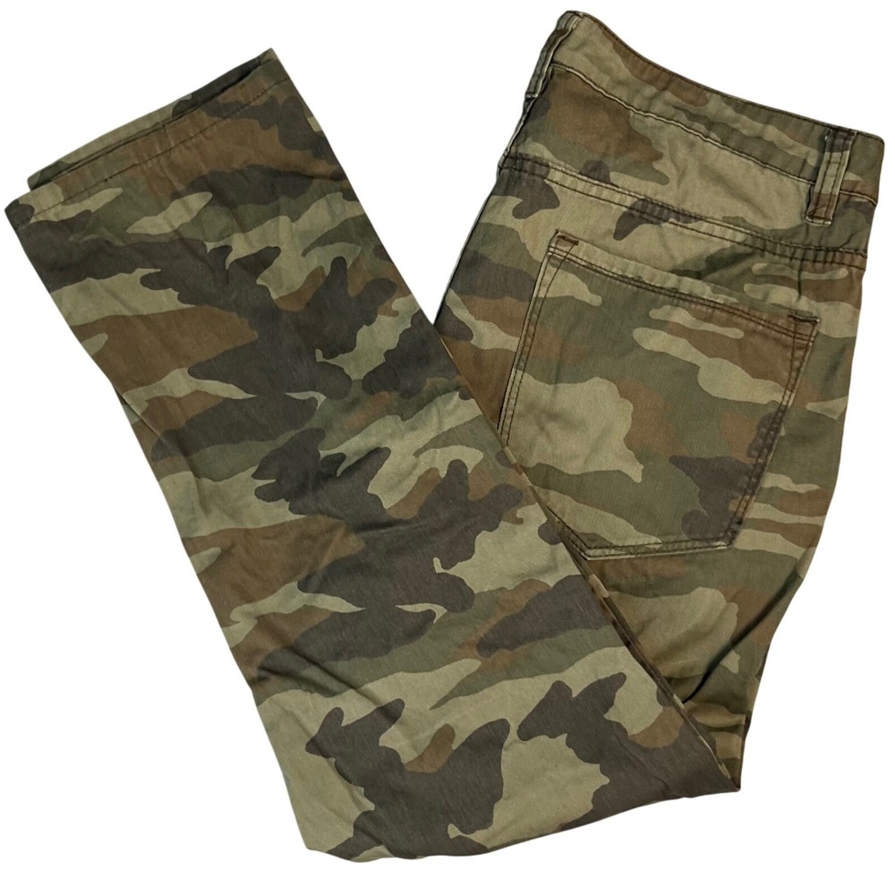 21Men Camouflage Pants Mens 34W Green Brown Camo Slim Straight Cotton Chinos‎